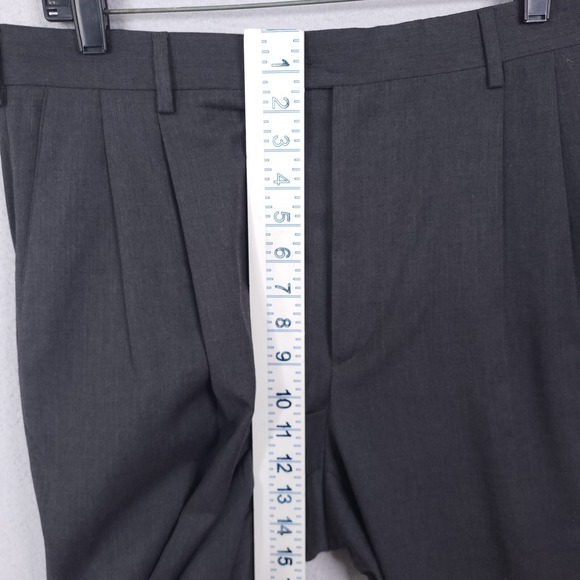 Zanella Vtg Wool Trousers Pants Mens Size 34  Pleated Cuffed Straight Leg - Picture 12 of 15